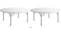 White 6-ft Plastic Folding Round Table V7632