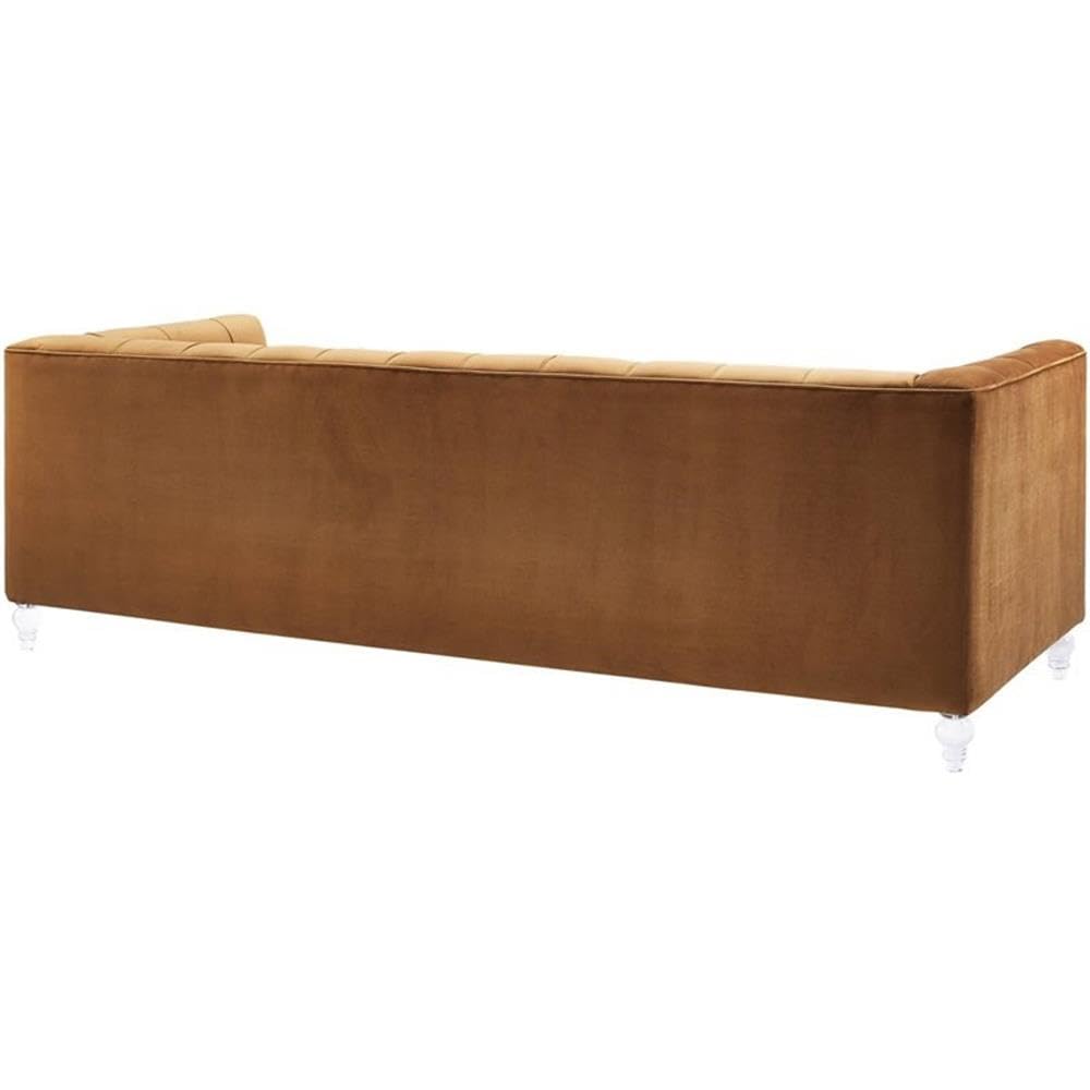 Velvet Upholstered Sofa with Tufted Seat and Back I57053