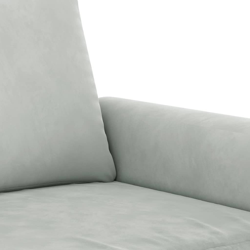 Light Gray Velvet 2 Piece Sofa Set U255226