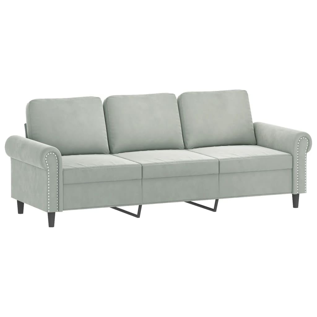 Light Gray Velvet 2 Piece Sofa Set U255226