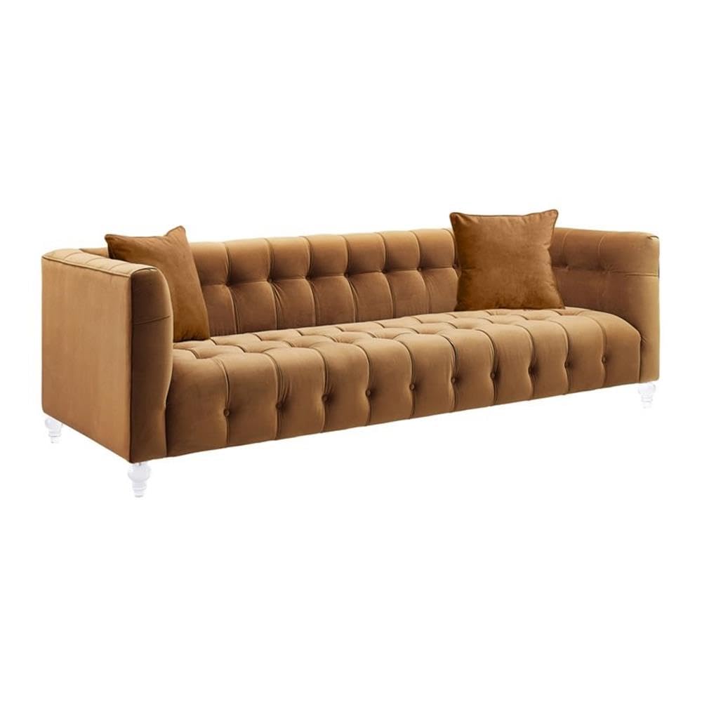 Velvet Upholstered Sofa with Tufted Seat and Back I57053