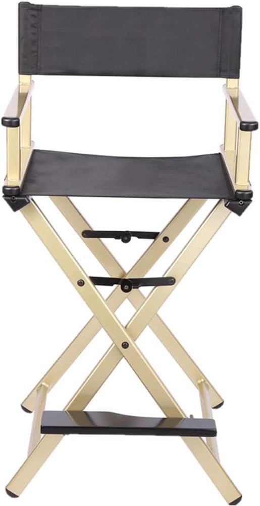 Black Aluminum Folding Director's Chair with Footrest K6632