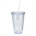 650ml Clear Tumbler with Lid and Straw Y971