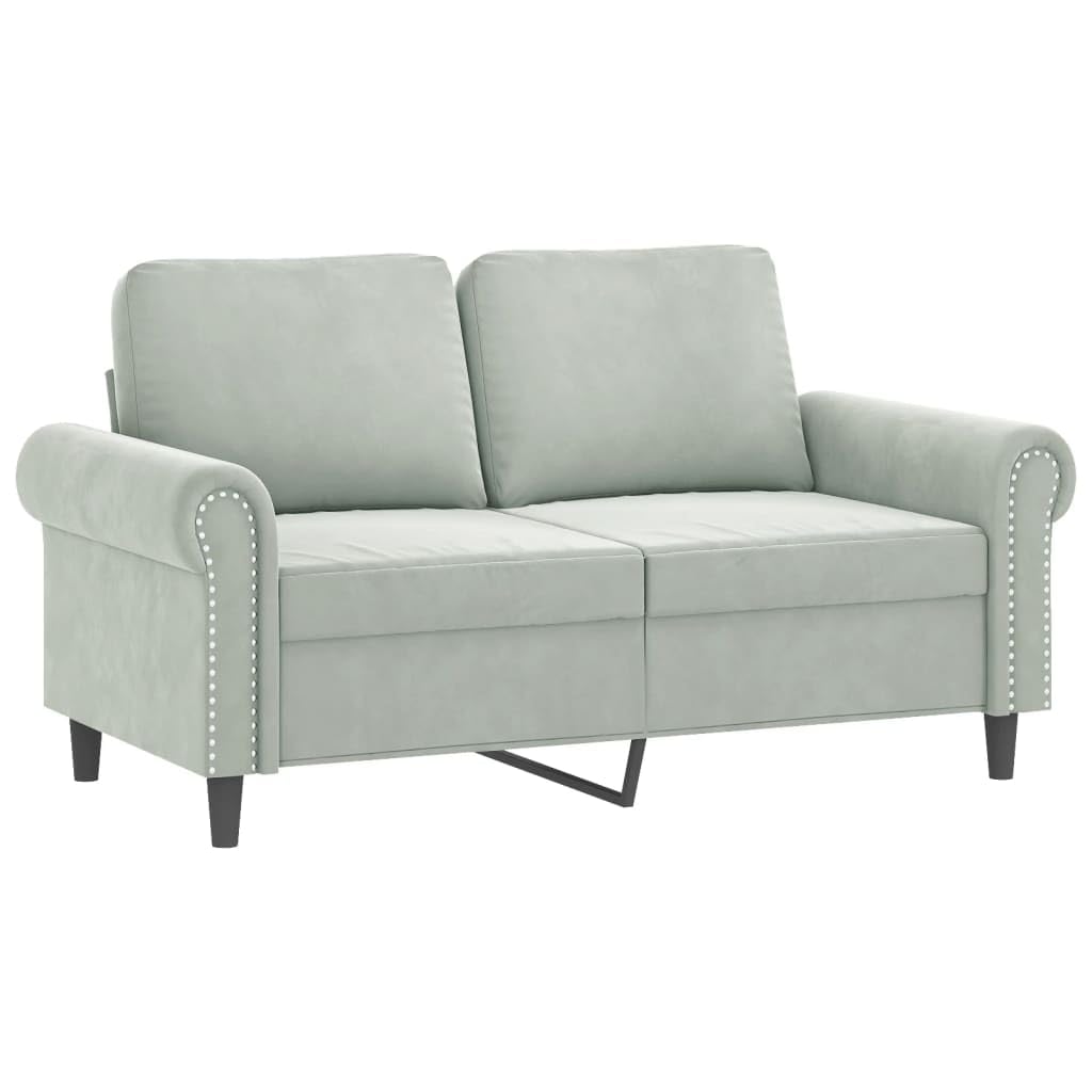 Light Gray Velvet 2 Piece Sofa Set U255226