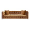 Velvet Upholstered Sofa with Tufted Seat and Back I57053
