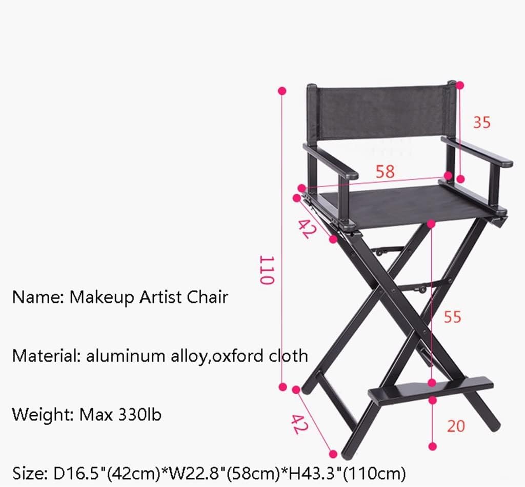 Black Aluminum Folding Director's Chair with Footrest K6632