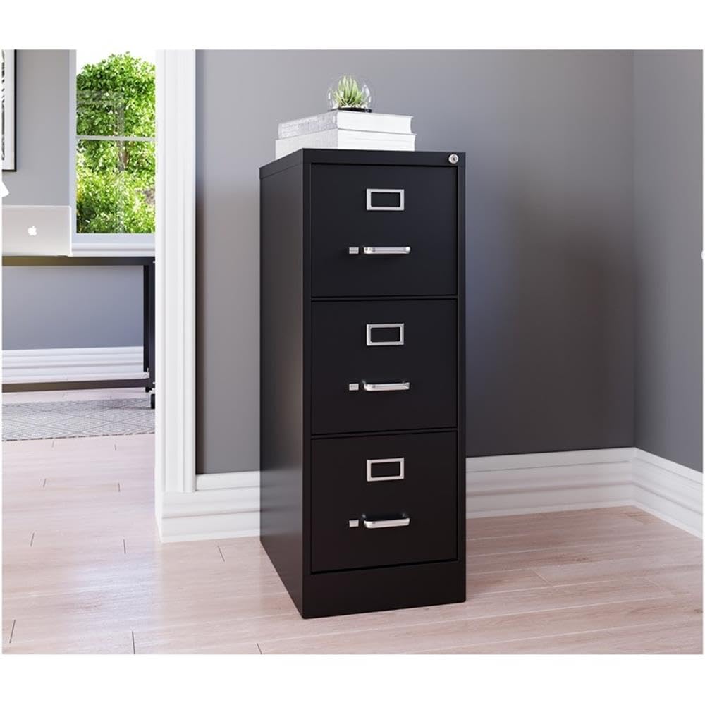 3 Drawer Black Metal Filing Cabinet A531488
