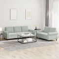 Light Gray Velvet 2 Piece Sofa Set U255226