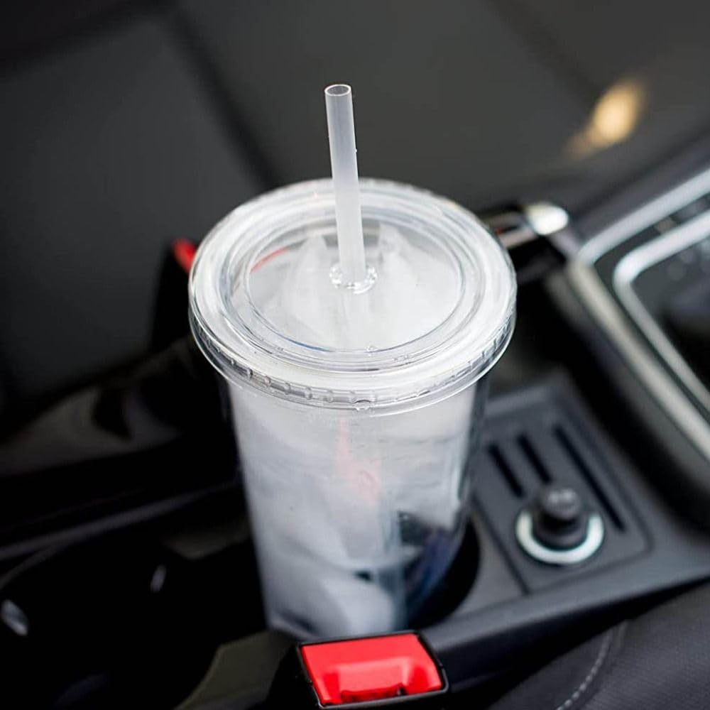 650ml Clear Tumbler with Lid and Straw Y971