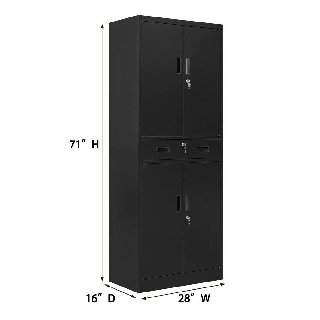 Metal Locking Storage Cabinet with Adjustable Shelves and 1 Drawer T603125