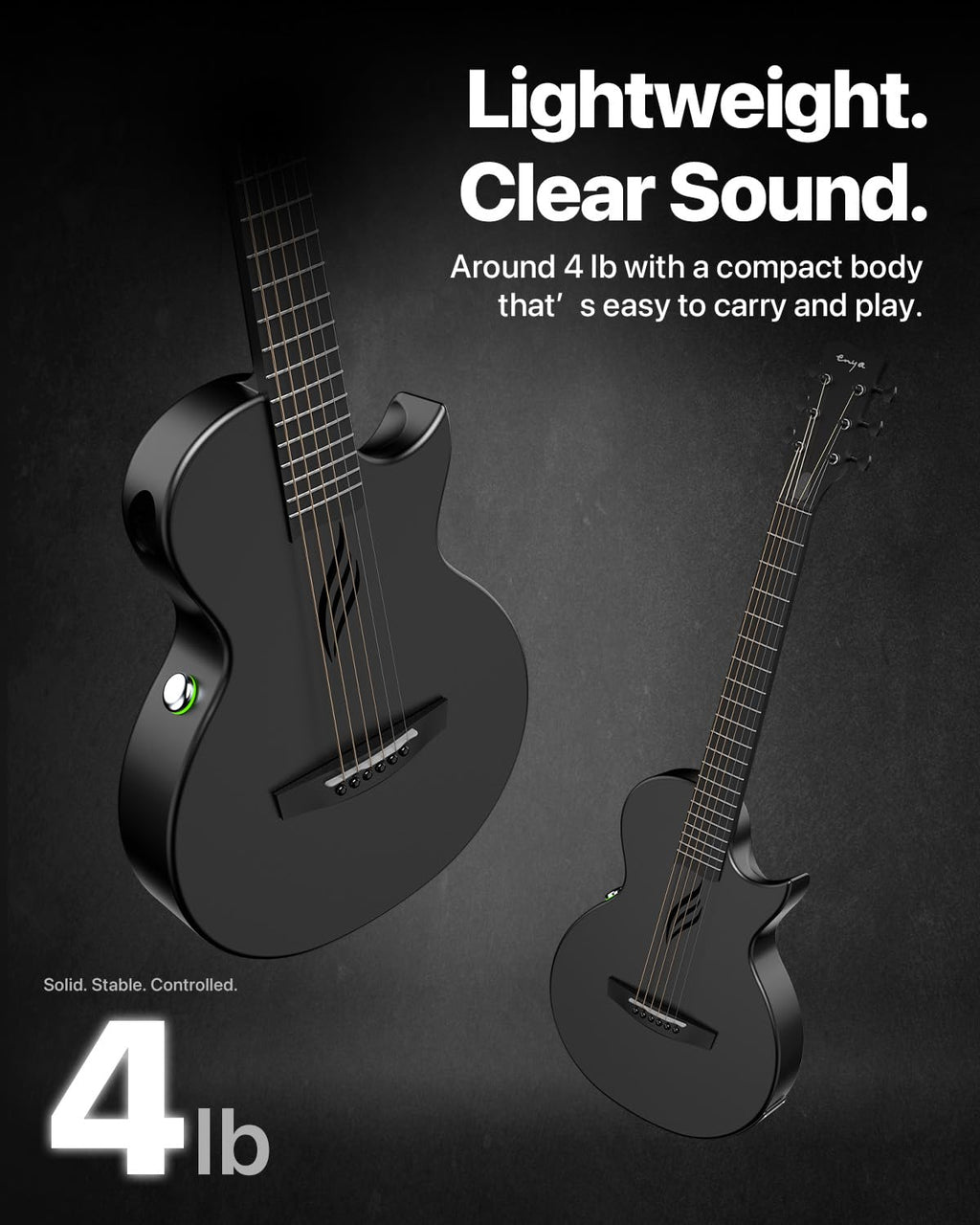 Carbon Fiber 35-Inch Smart Acoustic-Electric Travel Guitar P749