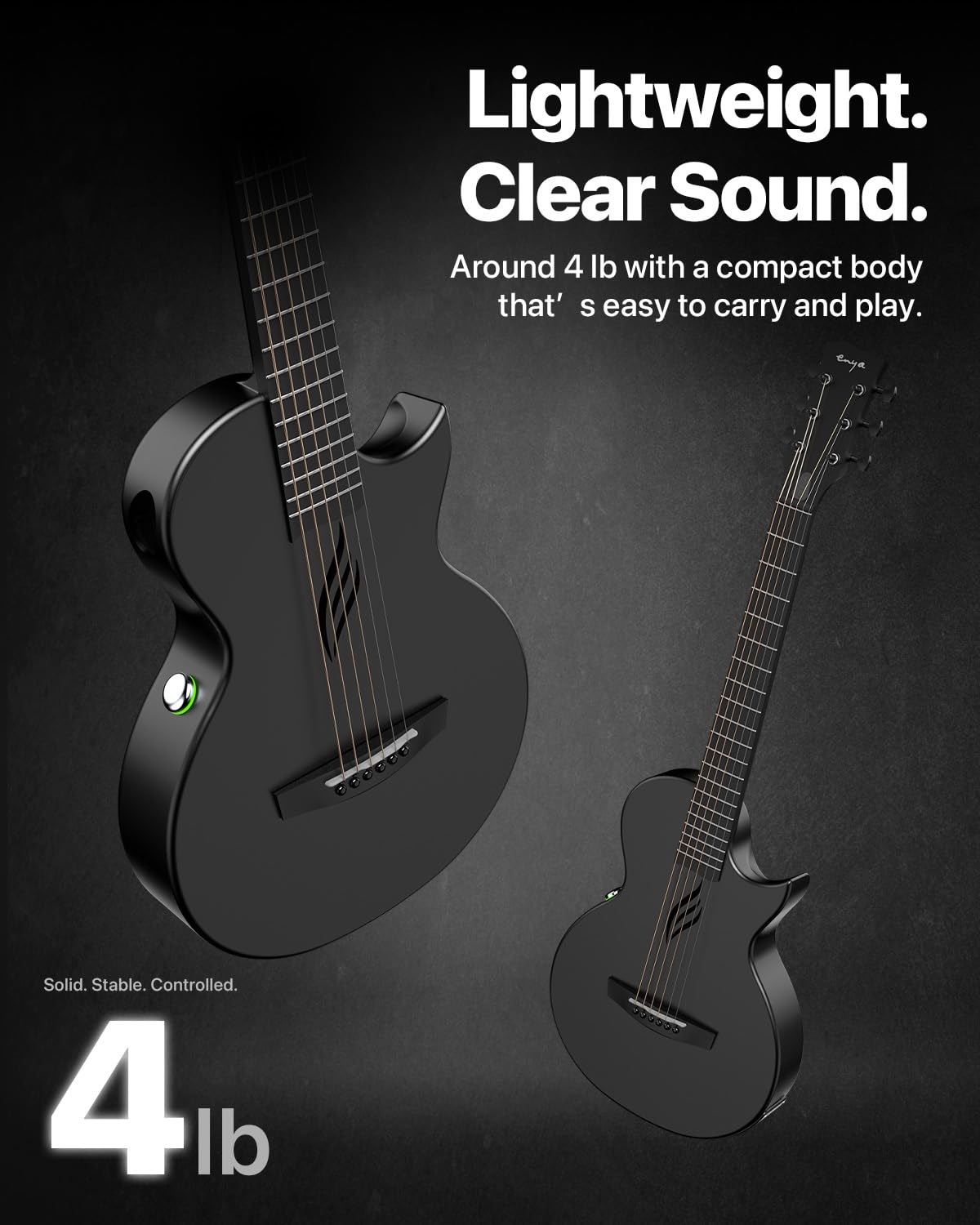 Carbon Fiber 35-Inch Smart Acoustic-Electric Travel Guitar P749
