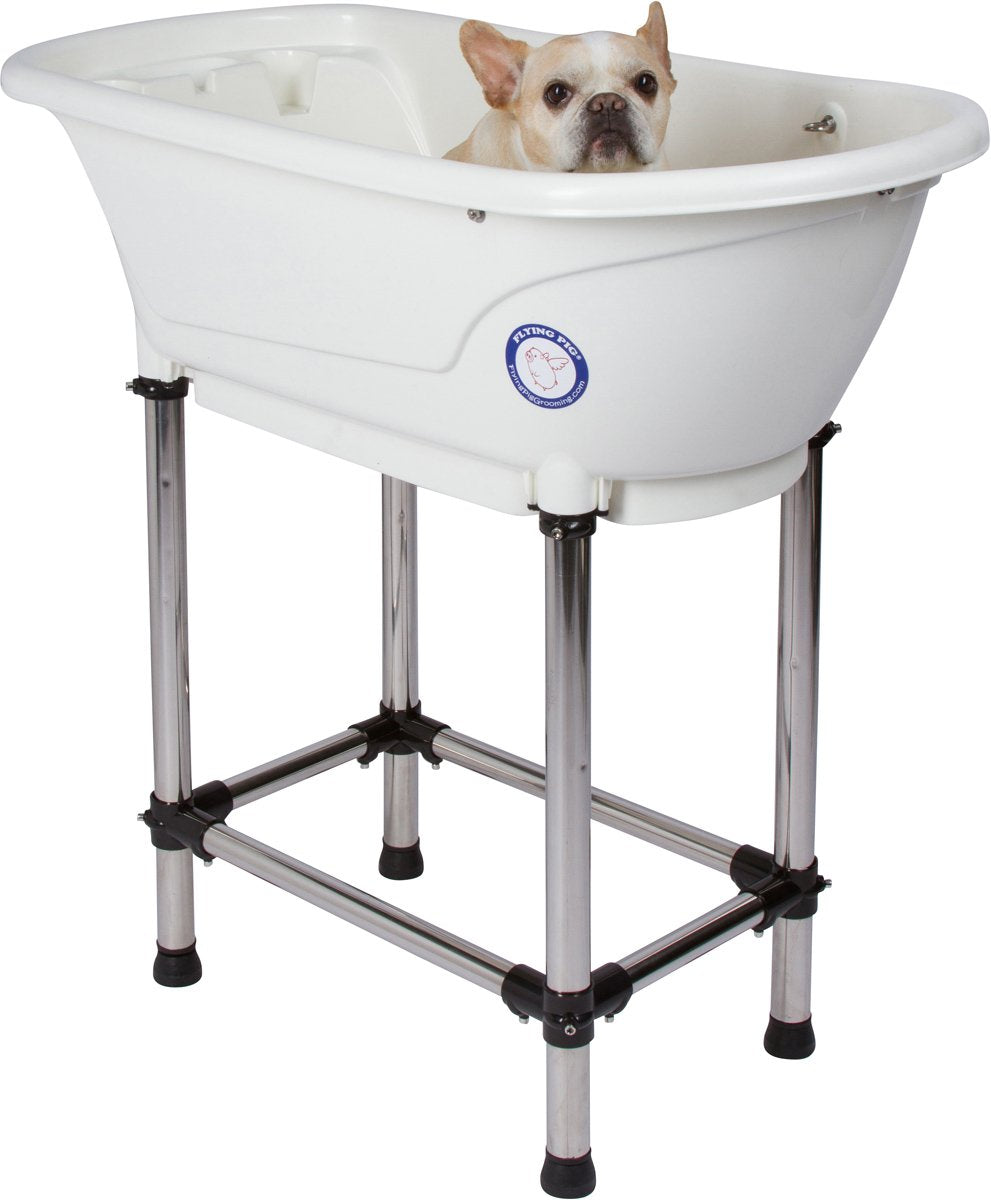 Portable Pet Bath Tub White 37.5"x19.5"x35.5" U70086