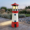 10.9in Resin Waterproof Solar-Powered Lighthouse Statue A31929