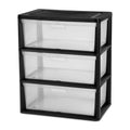 3 Drawer Clear Plastic Storage Cart H58244