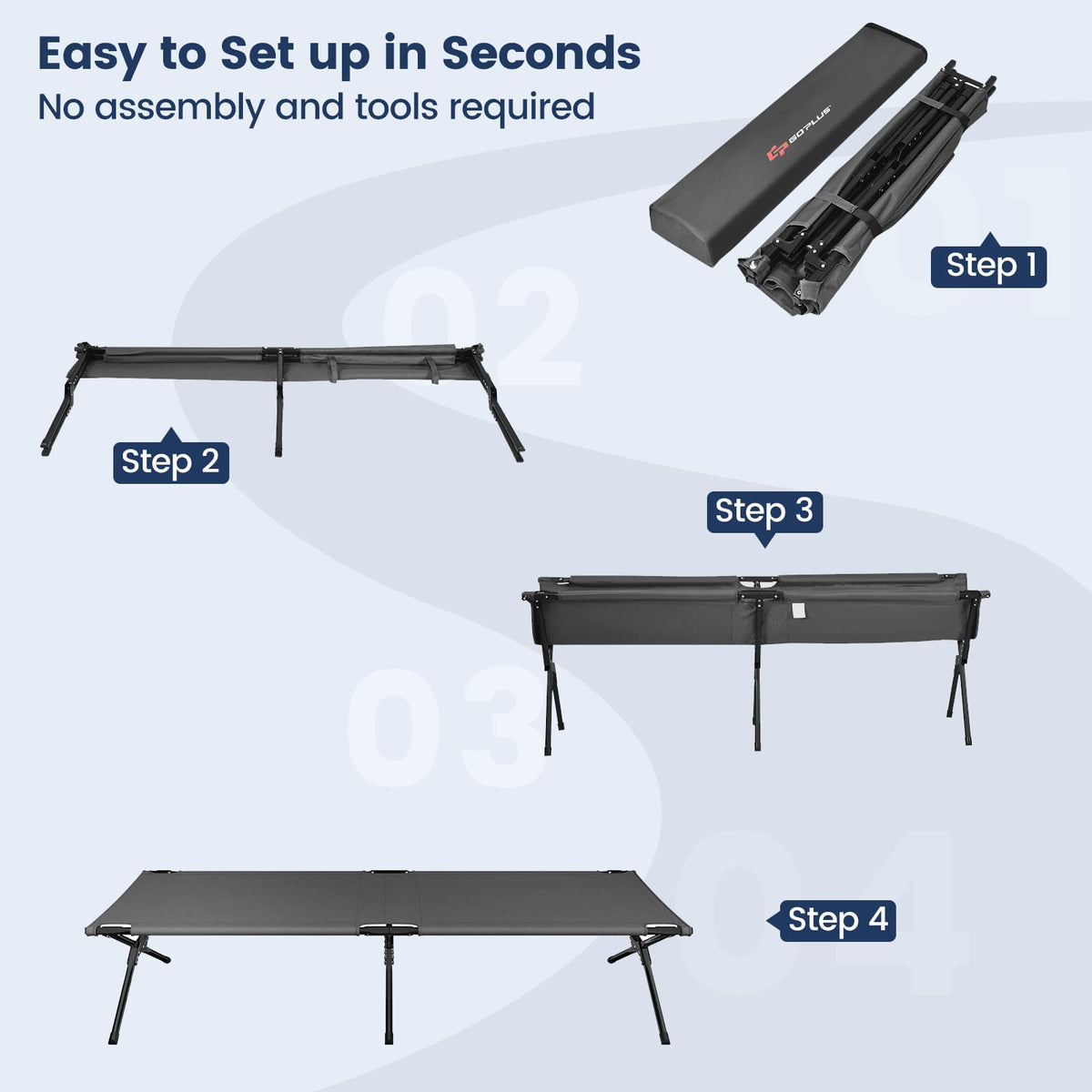 Folding Camping Cot with Carrying Bag J1806