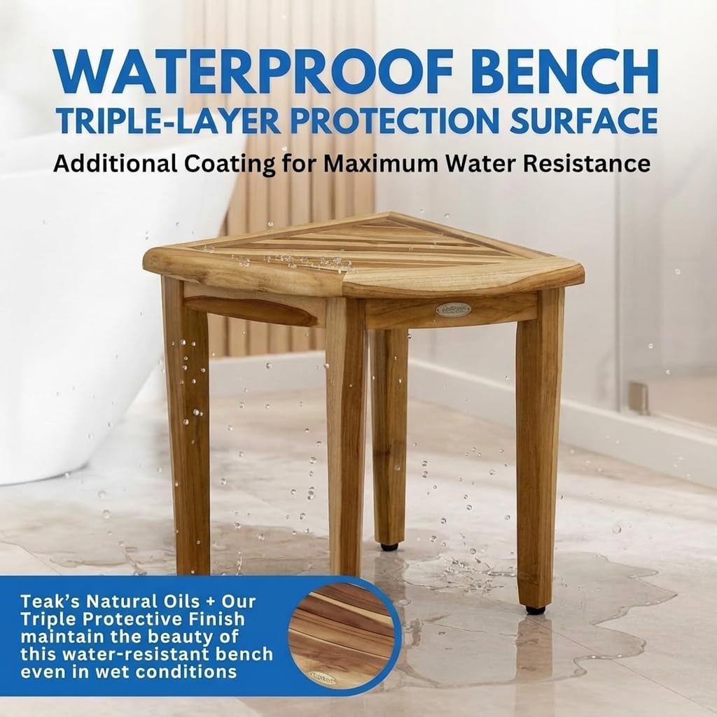 18” Teak Corner Shower Bench R63429