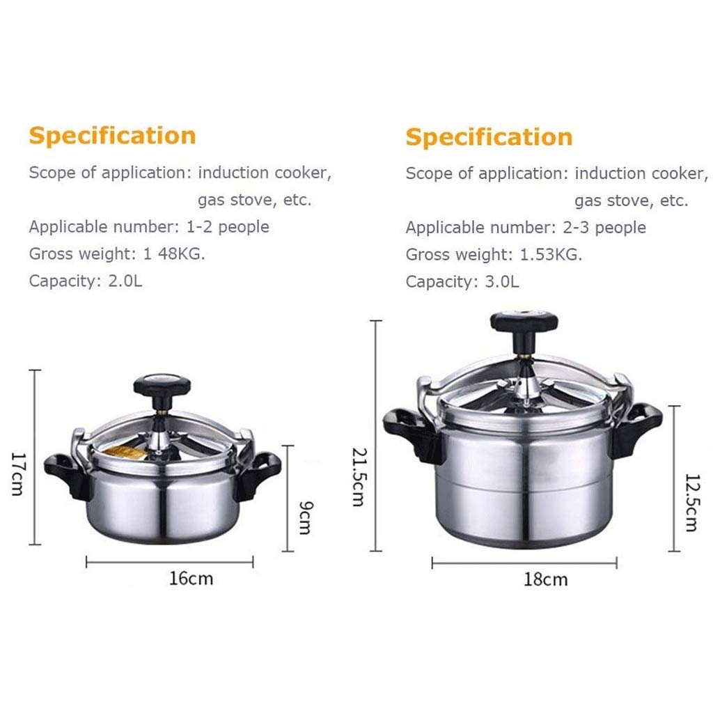 Aluminum Pressure Cooker, Non-Stick Pan, Soup Pot, Skillet, 2L R105