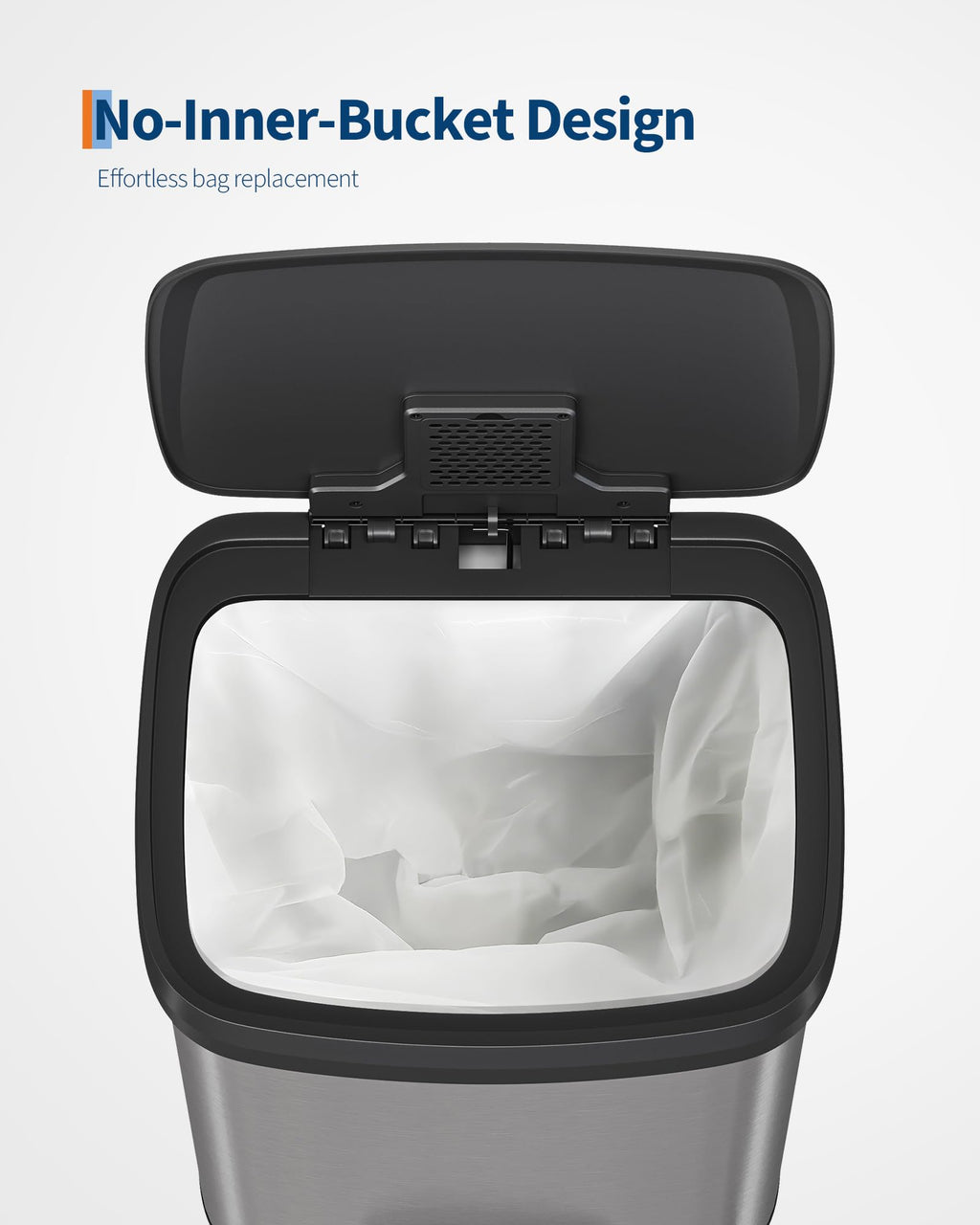 50 L Stainless Steel Step-on Trash Can with Lid E236378