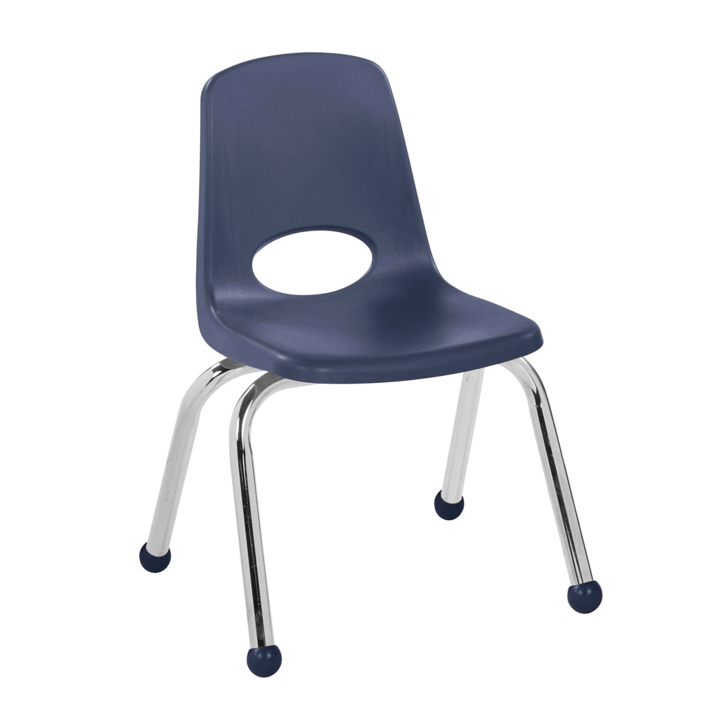 12" School Stack Chair with Ball Glides, Navy, 6-Pack P267943