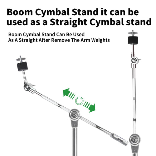 2 Pack Boom Cymbal Stand + Drum Sticks Holder + 2 Pair 5A Drum Sticks T244