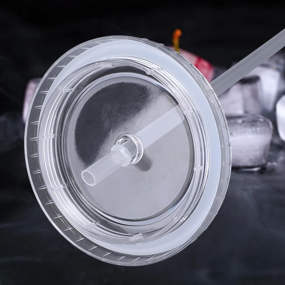 650ml Clear Tumbler with Lid and Straw Y971