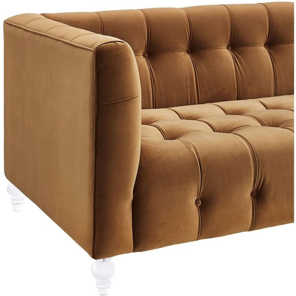 Velvet Upholstered Sofa with Tufted Seat and Back I57053