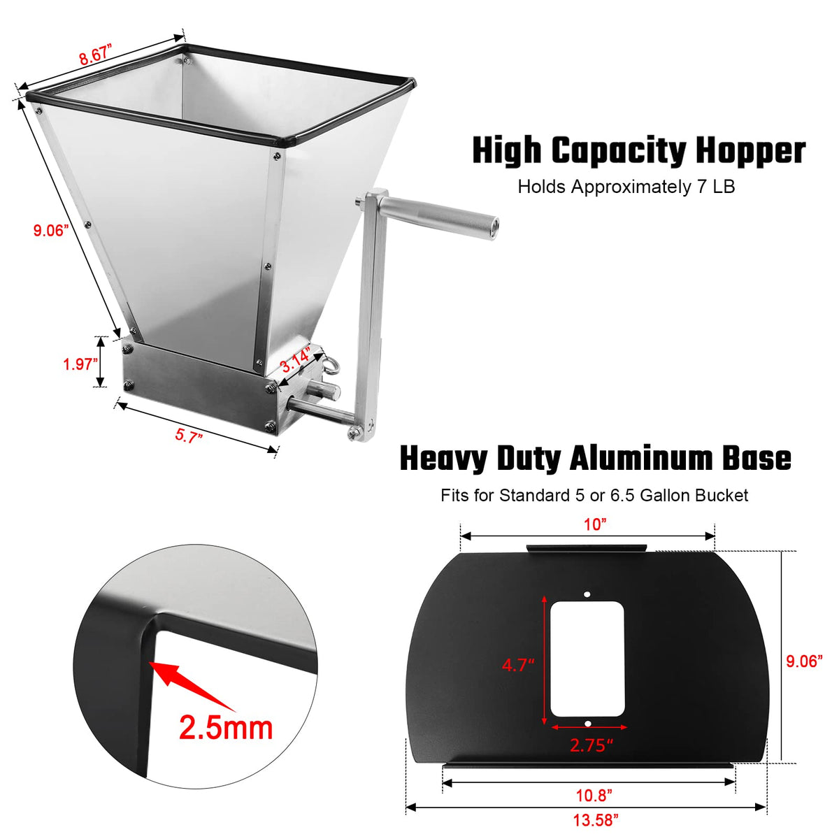 Manual Grain Mill with Stainless Steel Roller F6693
