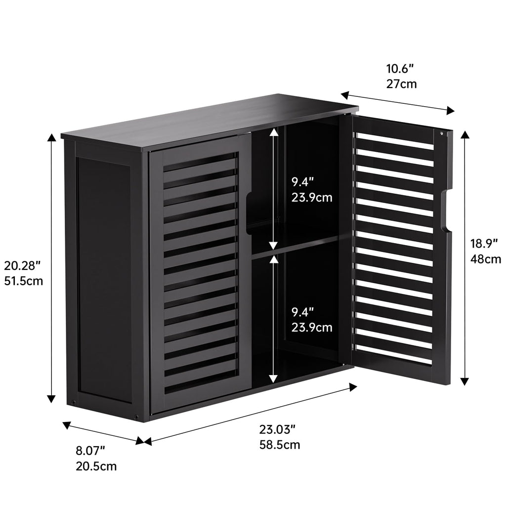 Black Bathroom Storage Cabinet with Adjustable Shelf G16872