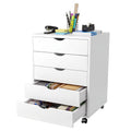 White 5 Drawer Rolling Storage Cabinet J465
