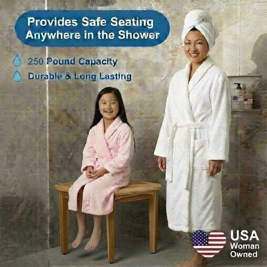 18” Teak Corner Shower Bench R63429