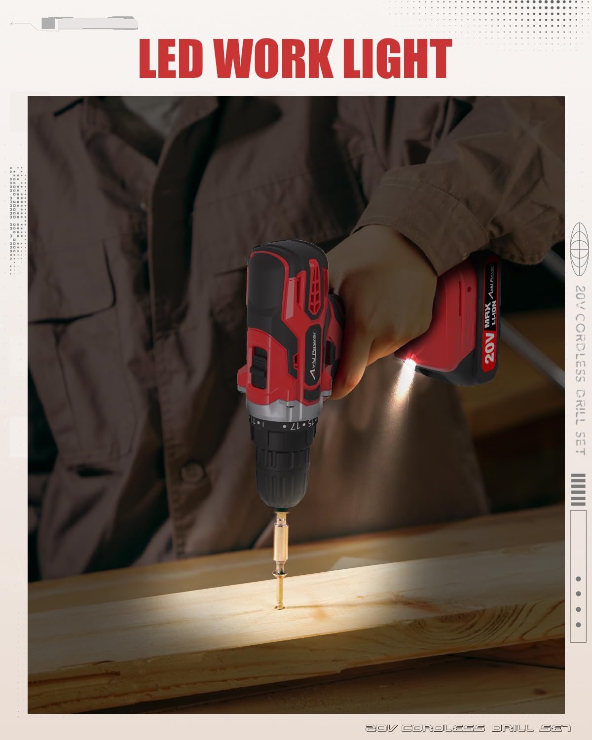 20V Cordless Drill Set with Battery & Charger N60704