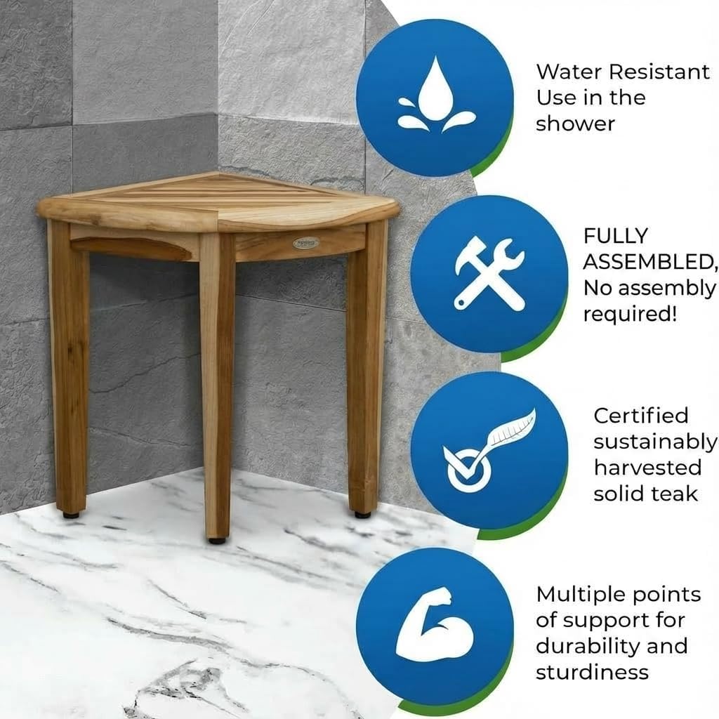 18” Teak Corner Shower Bench R63429