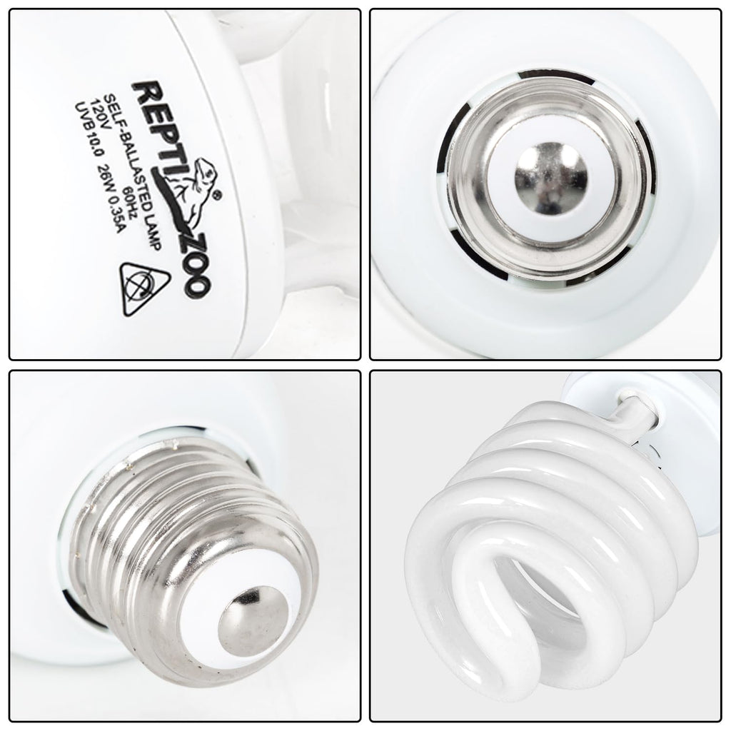 Dual Reptile Light Fixture & 100W Basking Spot Light with 26W UVA UVB Bulb Combo Pack N741