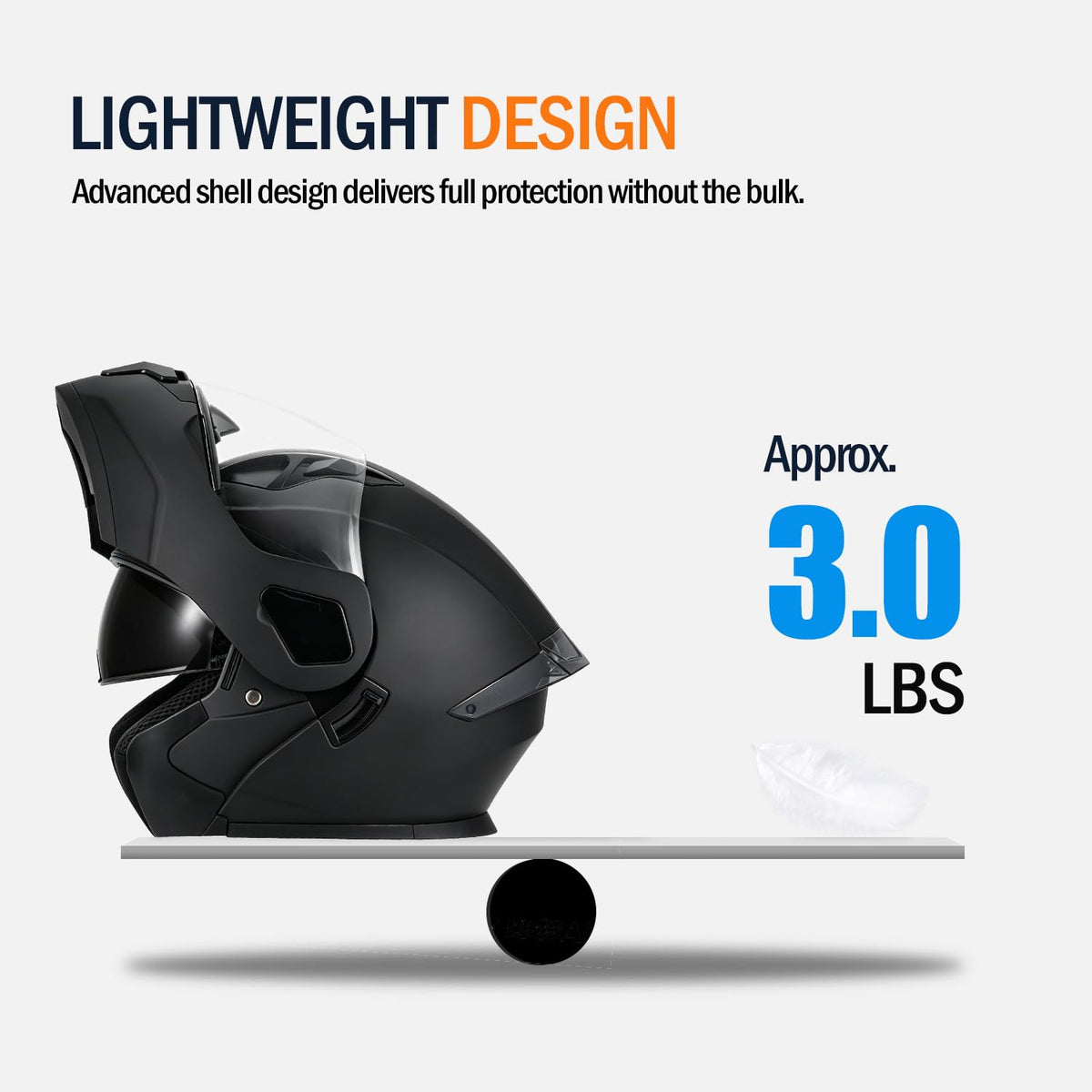 Full Face Flip Up Matte Black Motorcycle Helmet M878