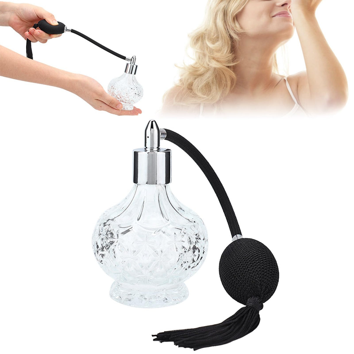 Glass Perfume Bottle Refill Spray Bottle Atomizer 80ml D202226