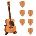 Wooden Guitar Pick Box with 6 Pcs Guitar Picks G212943
