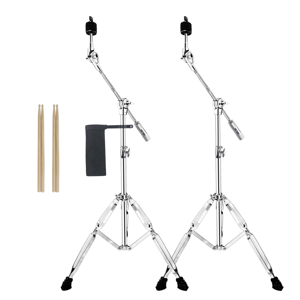 2 Pack Boom Cymbal Stand + Drum Sticks Holder + 2 Pair 5A Drum Sticks T244