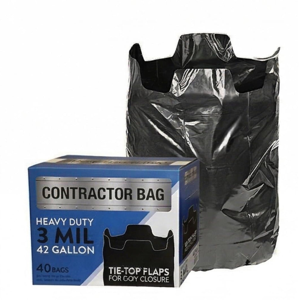 42 Gallon Black Contractor Garbage Bag, 40 Count D505180