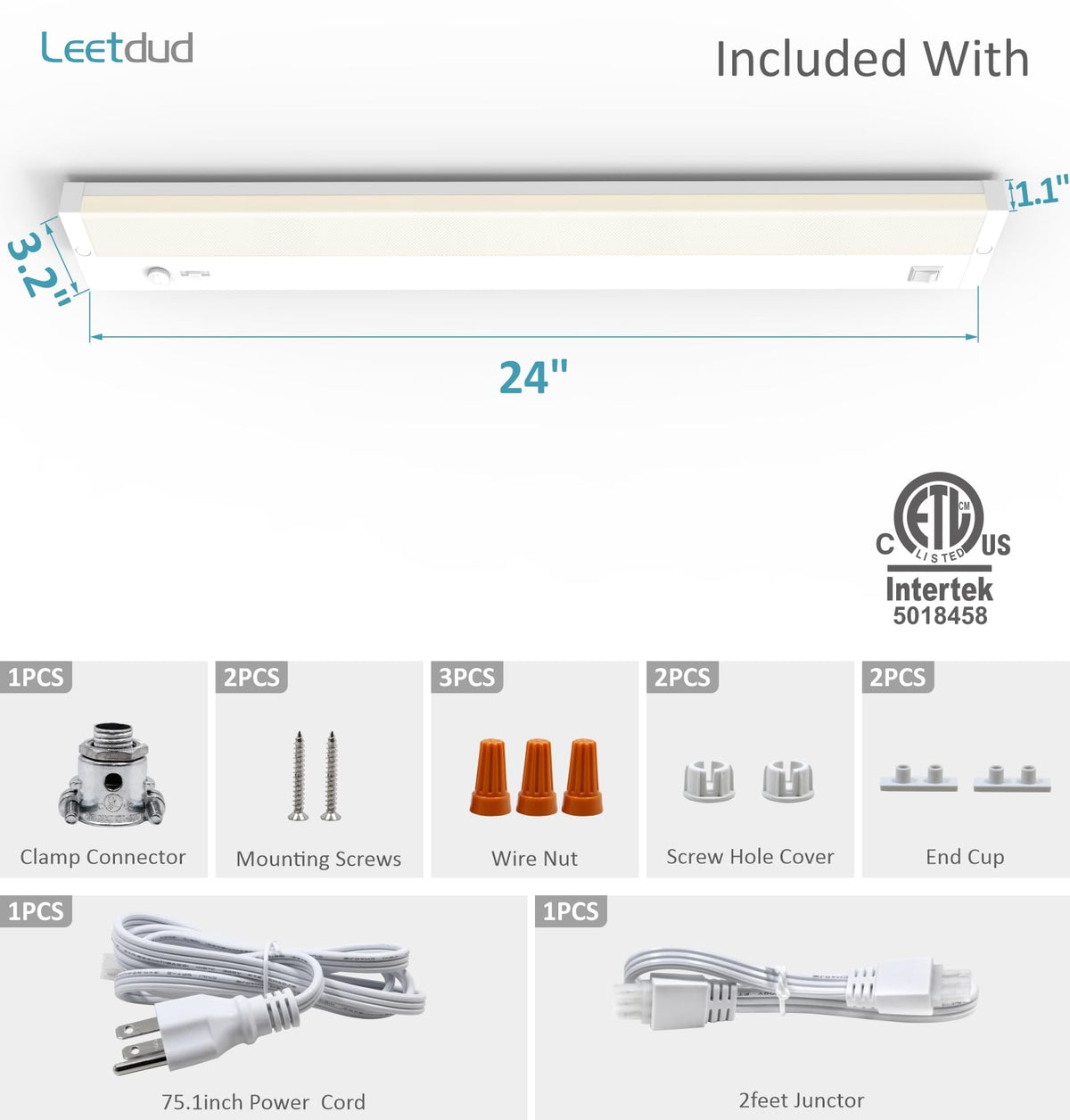 24 Inch 12W Dimmable LED Under Cabinet Light H559