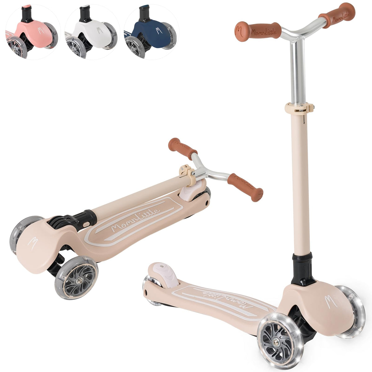 3-Wheel Foldable Kids Scooter with LED Light-Up Wheels E964249