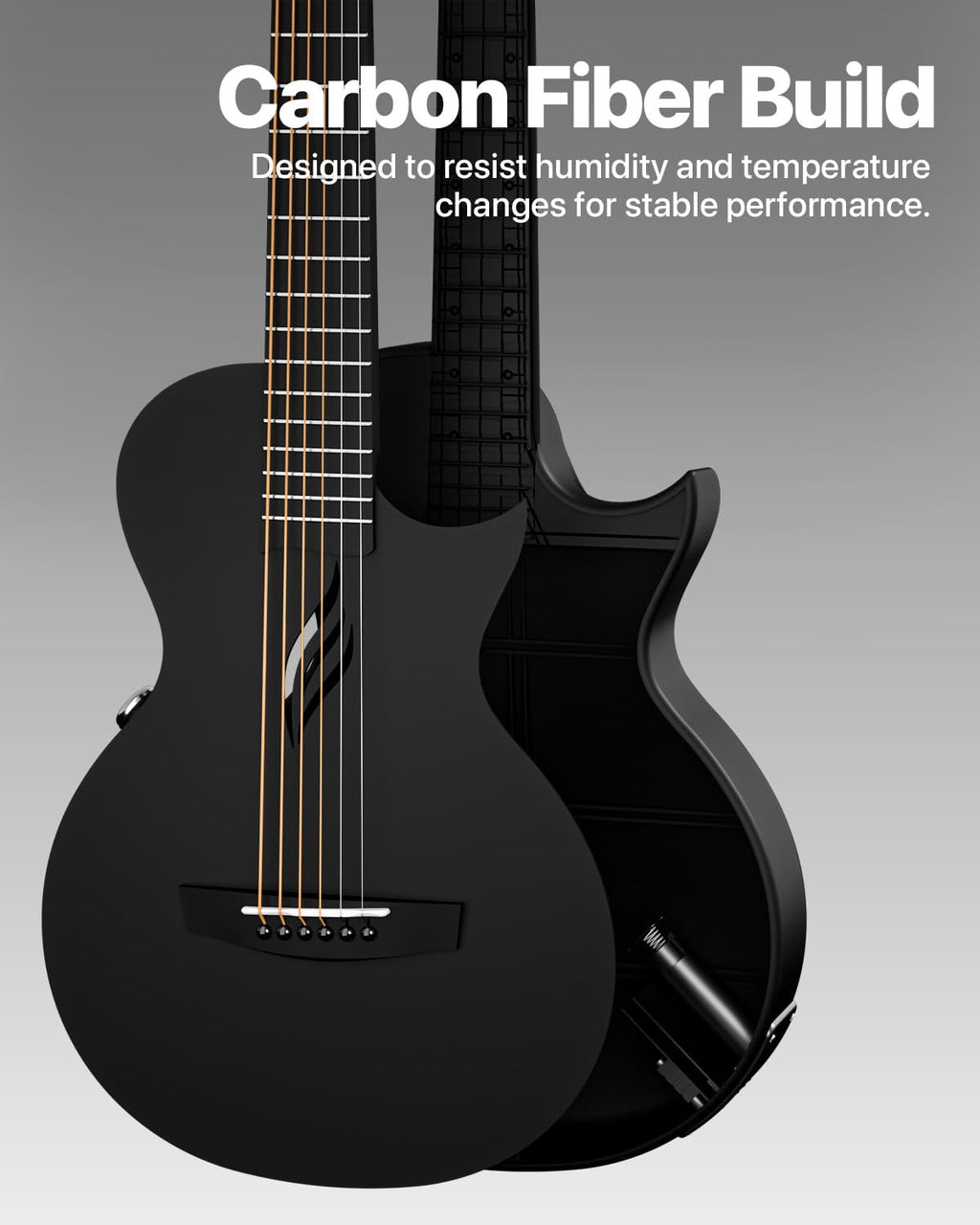 Carbon Fiber 35-Inch Smart Acoustic-Electric Travel Guitar P749
