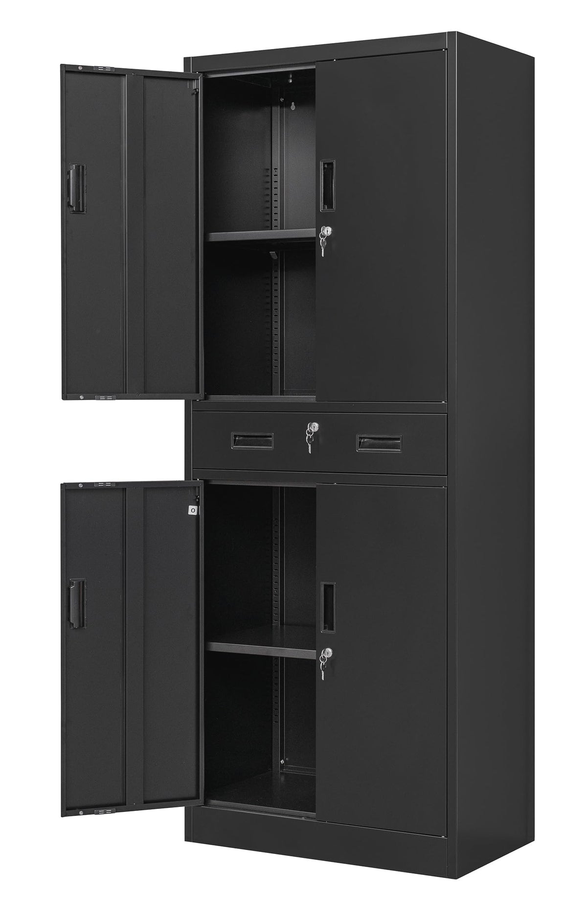 Metal Locking Storage Cabinet with Adjustable Shelves and 1 Drawer T603125