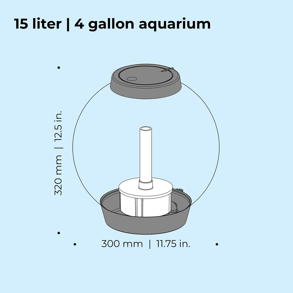 15 Acrylic Aquarium with White LED Lights Z37131