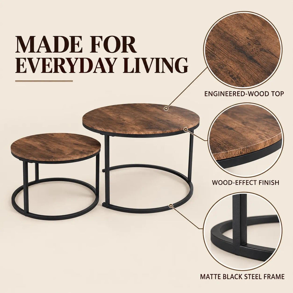 Round Nesting Coffee Table Set of 2 G8861