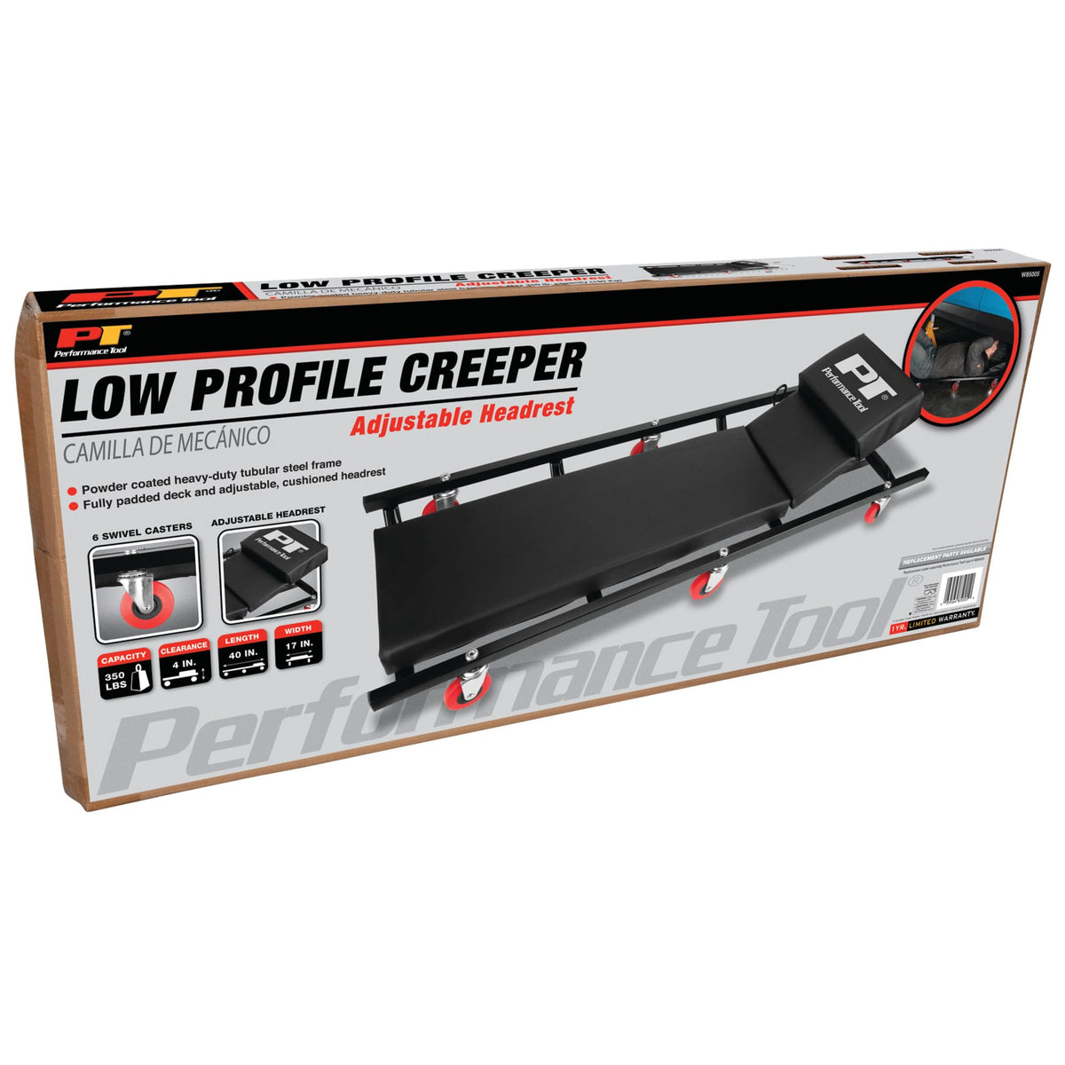40 in. 6-Caster Rolling Shop Creeper P389