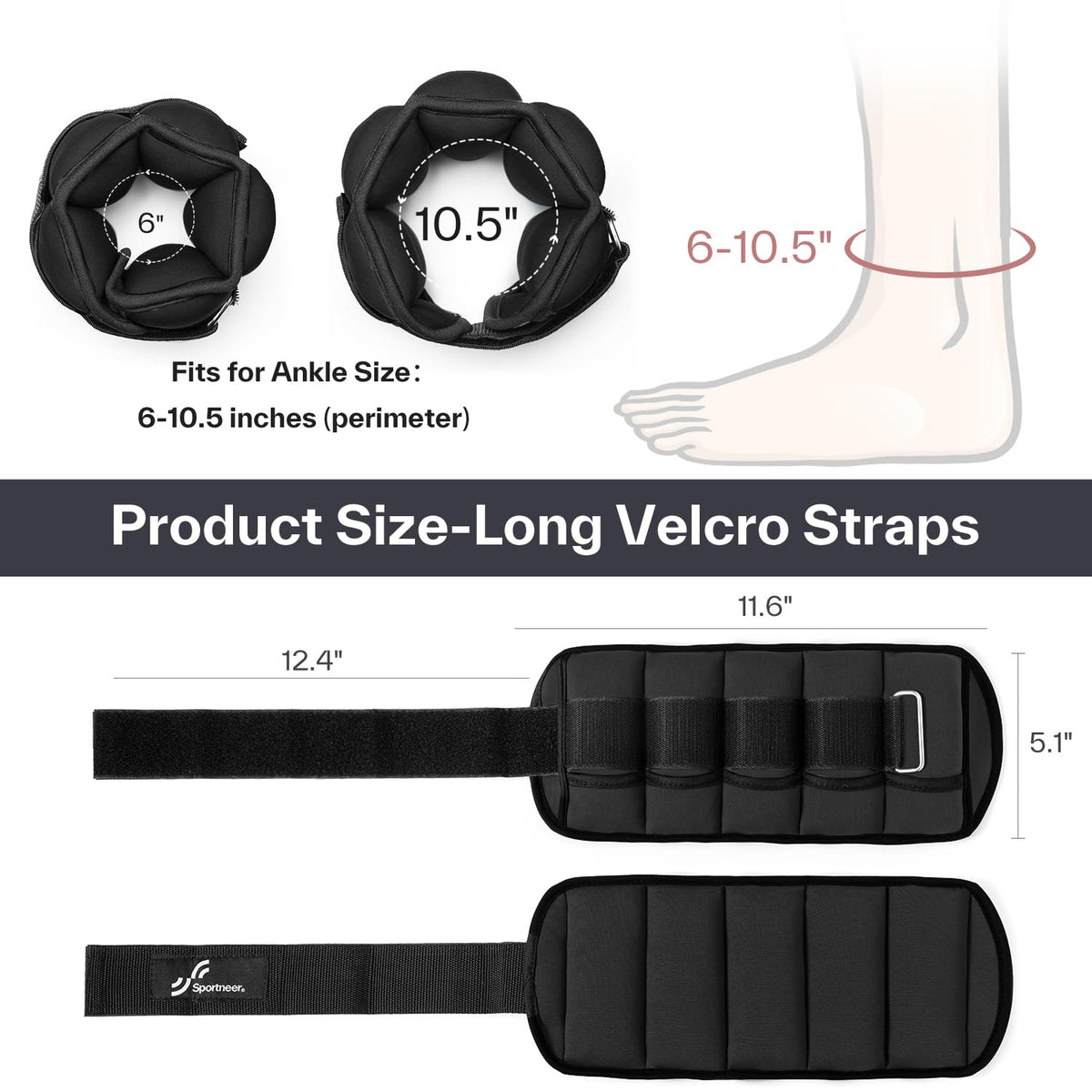 Adjustable Ankle and Wrist Weights Pair of 4lb C7066