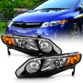 Black Factory Style Headlights Headlamps Left+Right F117851
