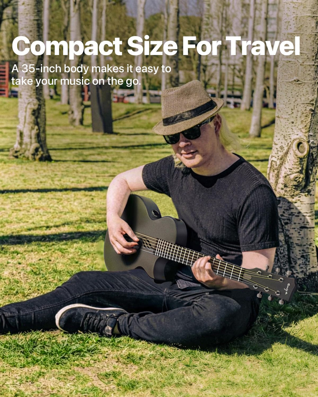 Carbon Fiber 35-Inch Smart Acoustic-Electric Travel Guitar P749