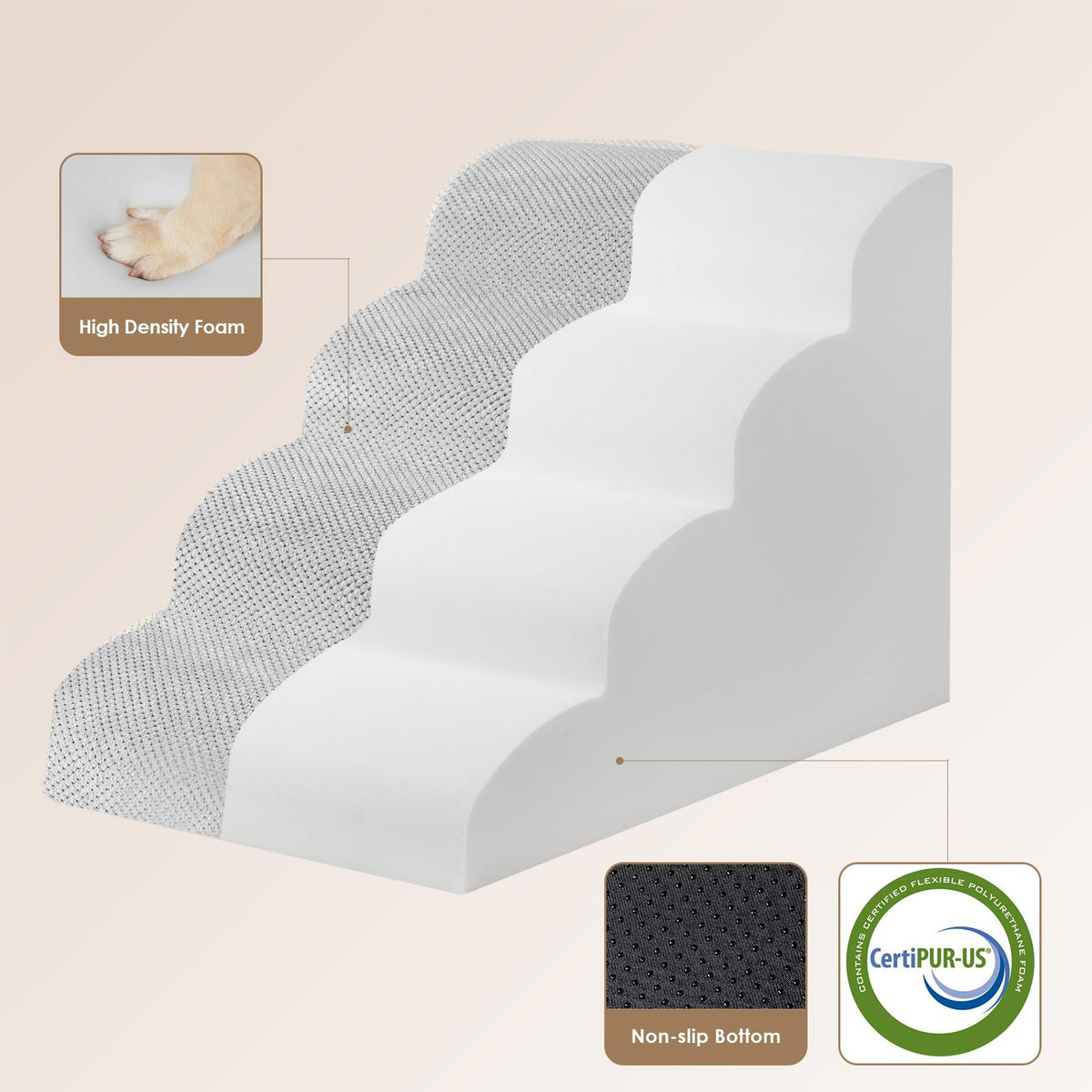 Curved Dog Stairs Ramp 4-Step T795